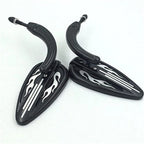Black Skull Mirrors for Harley Dyna, Wide Glide, Fat Boy (2000–2023)