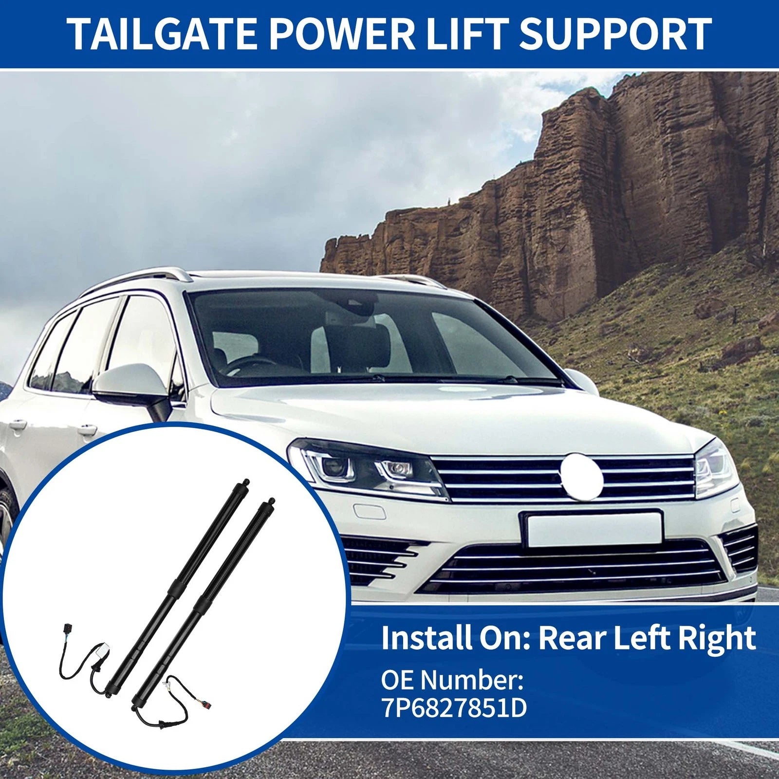 Rear Tailgate Power Lift Support for Volkswagen Touareg (2011–2015) No.7P6827851D