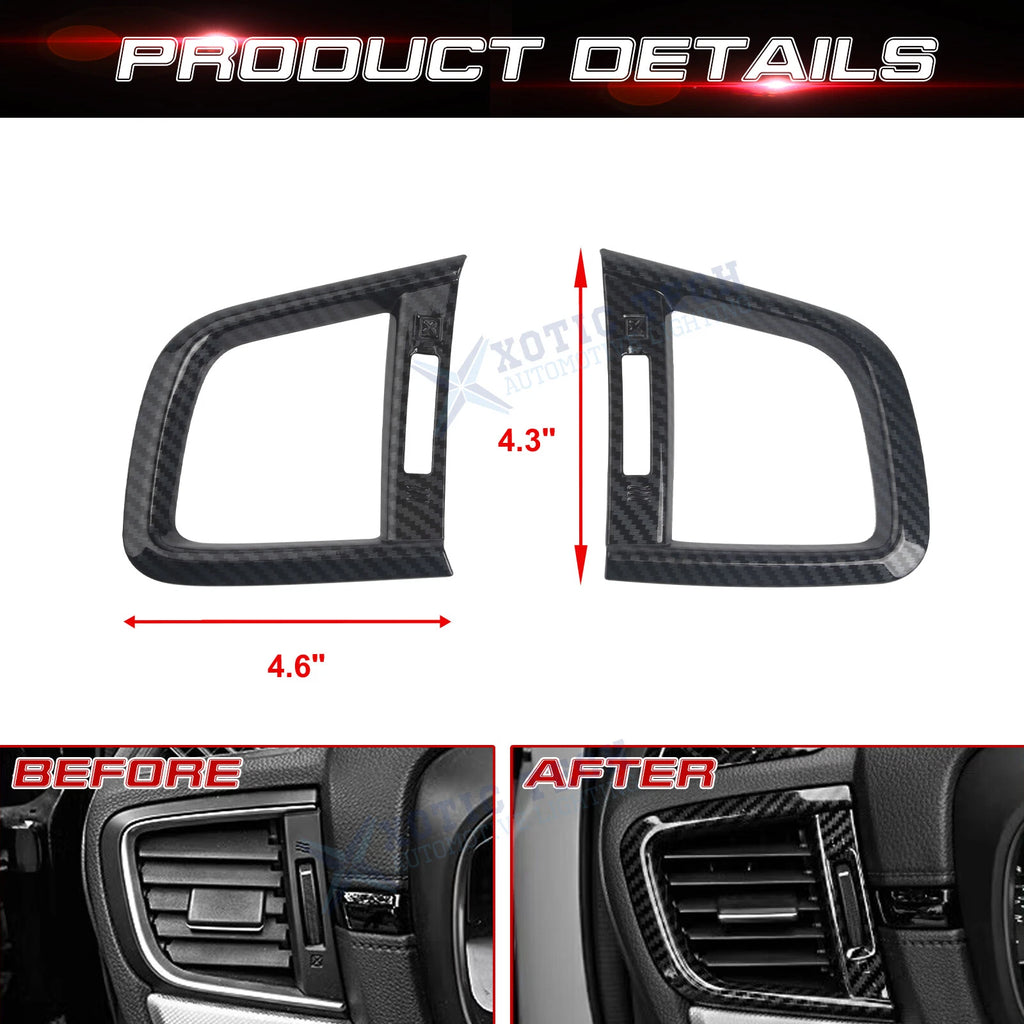 Carbon Fiber Pattern Side AC Vent Outlet Cover Trim for Honda CR-V (2017-2022)
