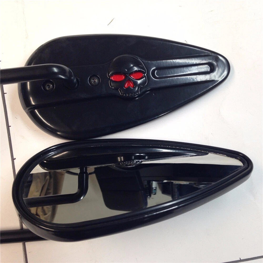 Black Skull Zombie Side Racing Mirrors for Harley Electra Glide Special (2017–2023)
