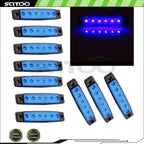 10X Blue 3/8" 6LED Sealed Side Marker Indicator Light for Dodge Ford Toyota