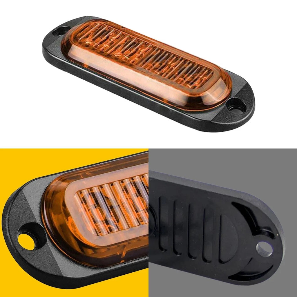 Set of 4 Yellow Amber 12V 4-LED Marker Lights for RV Truck Trailer
