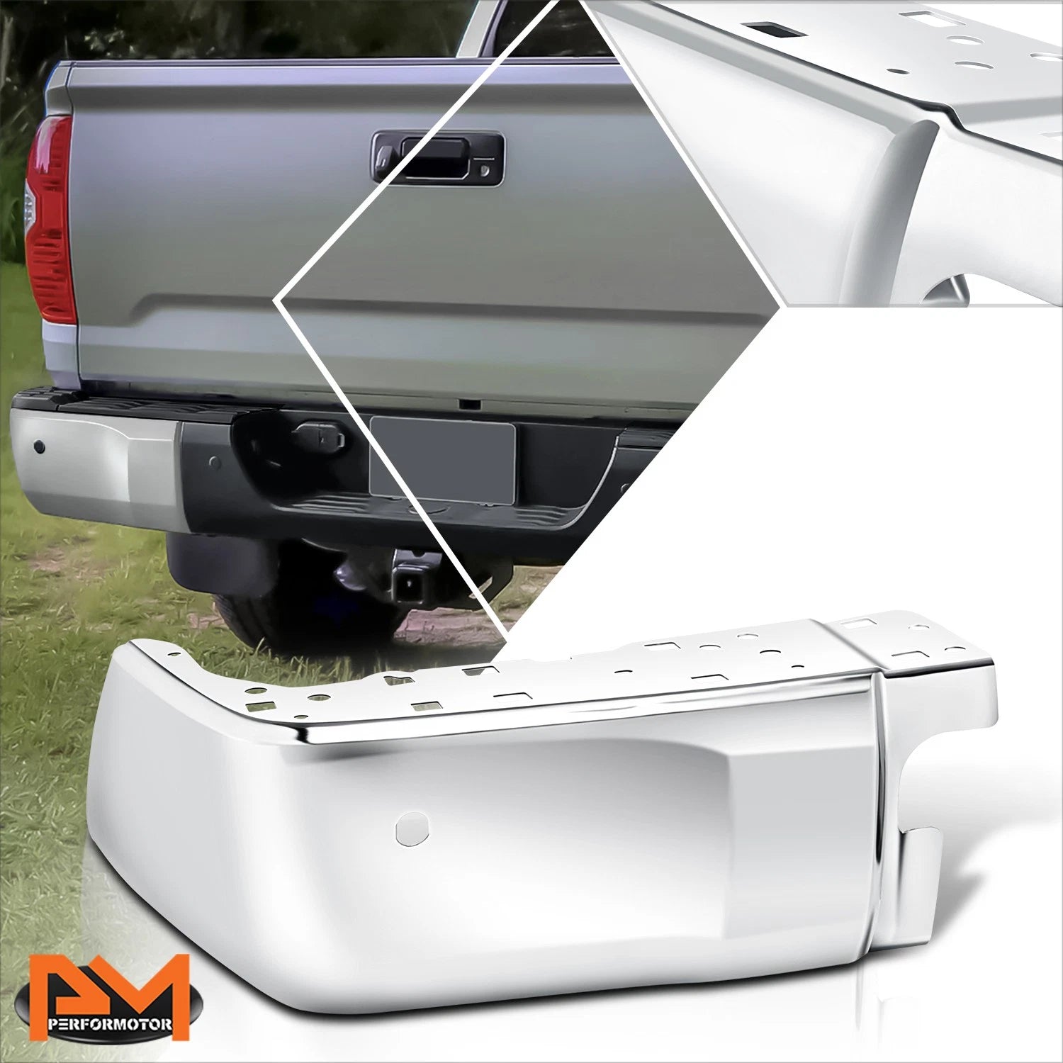 Rear Left Bumper End Cap for Toyota Tundra (2014–2021) w/ Parking Sensor Holes
