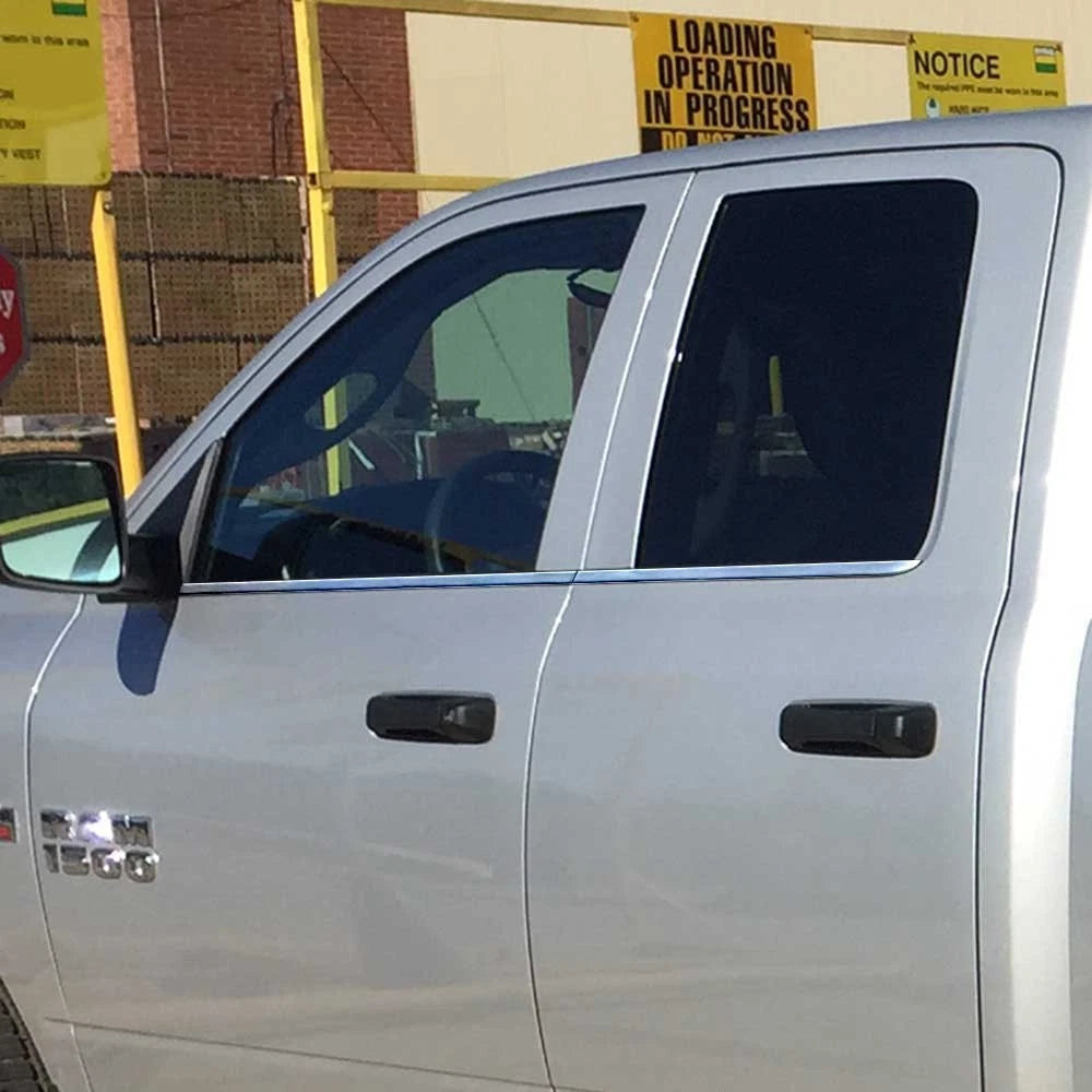Chrome Window Sill Trim 4-Piece Replacement for Dodge Ram Quad Cab (2009–2018)