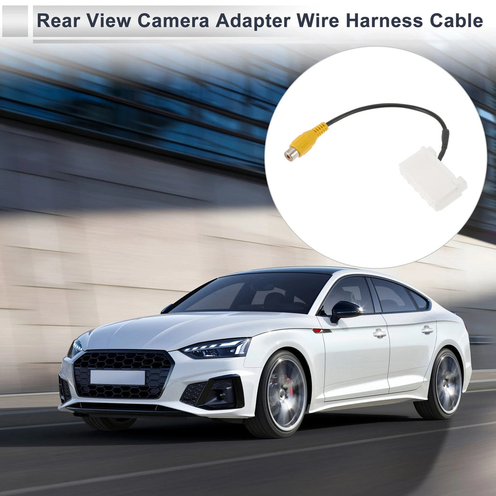Rear View Camera Adapter Wire Harness for Jeep Wrangler JK (2007–2019) RCA Black