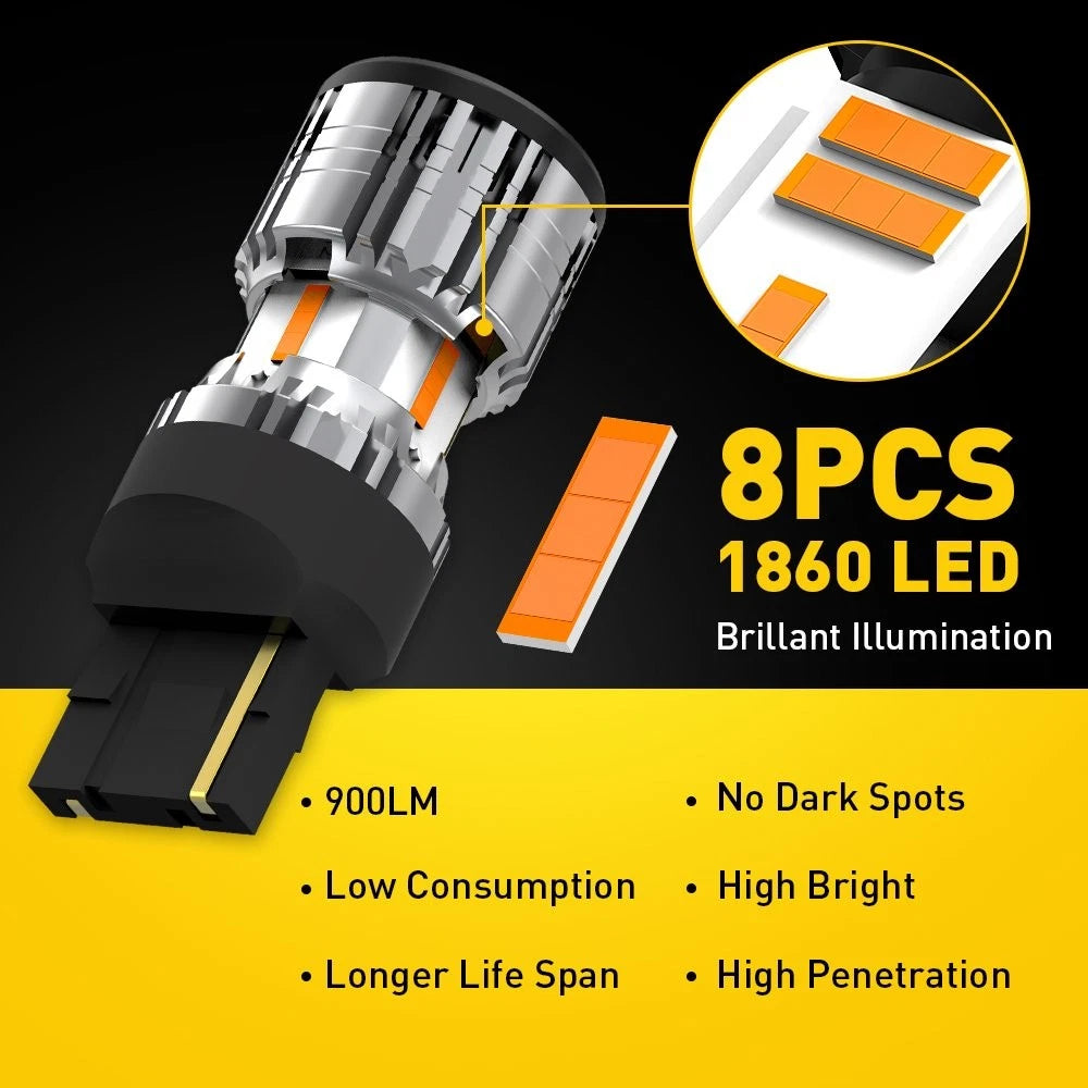 LED 7440 Reverse Brake Backup Tail Light Bulbs for