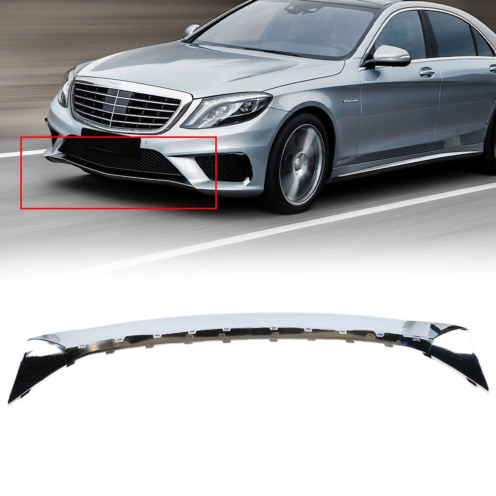 Front Bumper Lower Molding Chrome Trim for Mercedes W222 S65 S63 AMG (2014–2016)