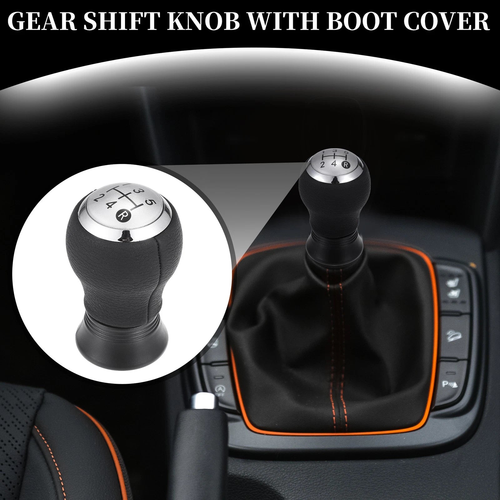 5 Speed Manual Gear Shift Knob for Toyota Yaris (2005–2010) Plastic Silver Tone