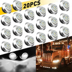 20x 3/4" Round White LED Side Marker Light for Truck Trailer (USP)