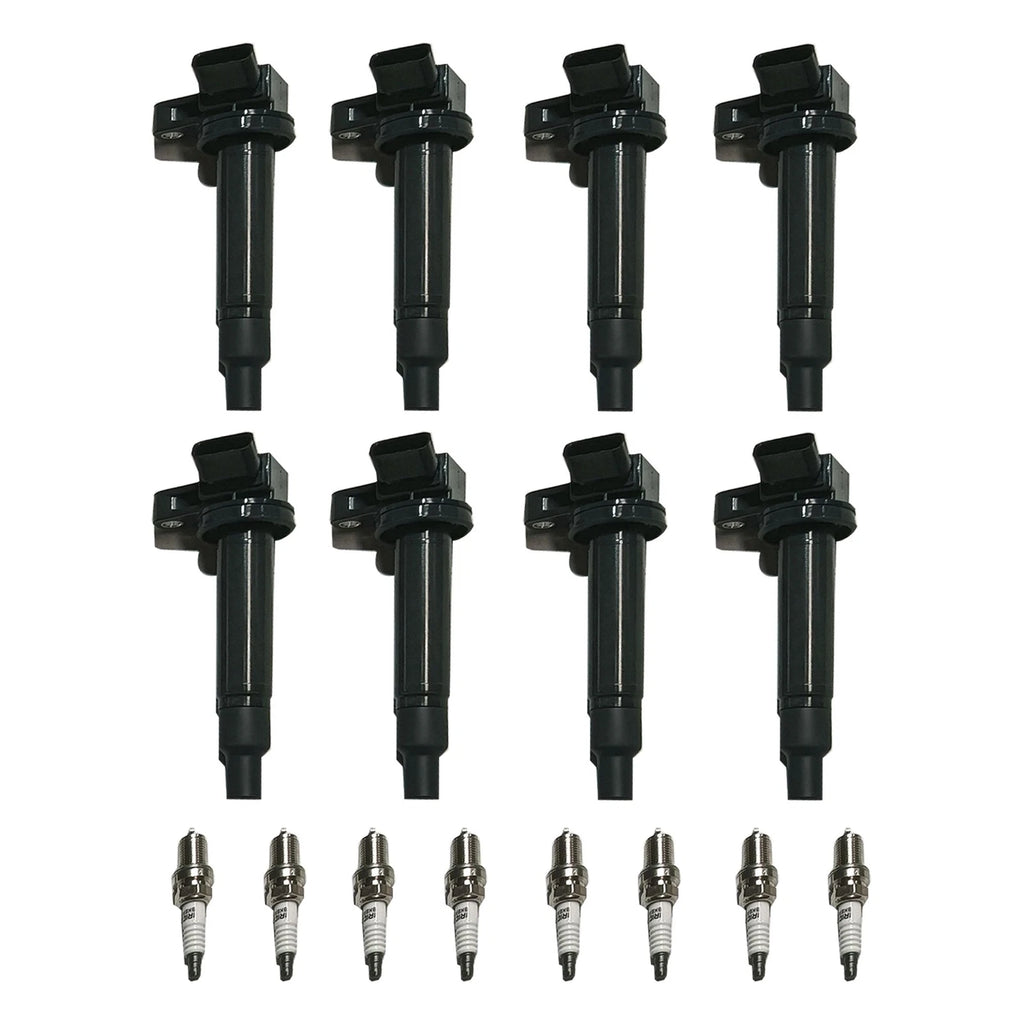 Set of 8 Ignition Coils & Spark Plugs for Toyota Tundra Sequoia (2000–2006)