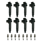 Set of 8 Ignition Coils & Spark Plugs for Toyota Tundra Sequoia (2000–2006)