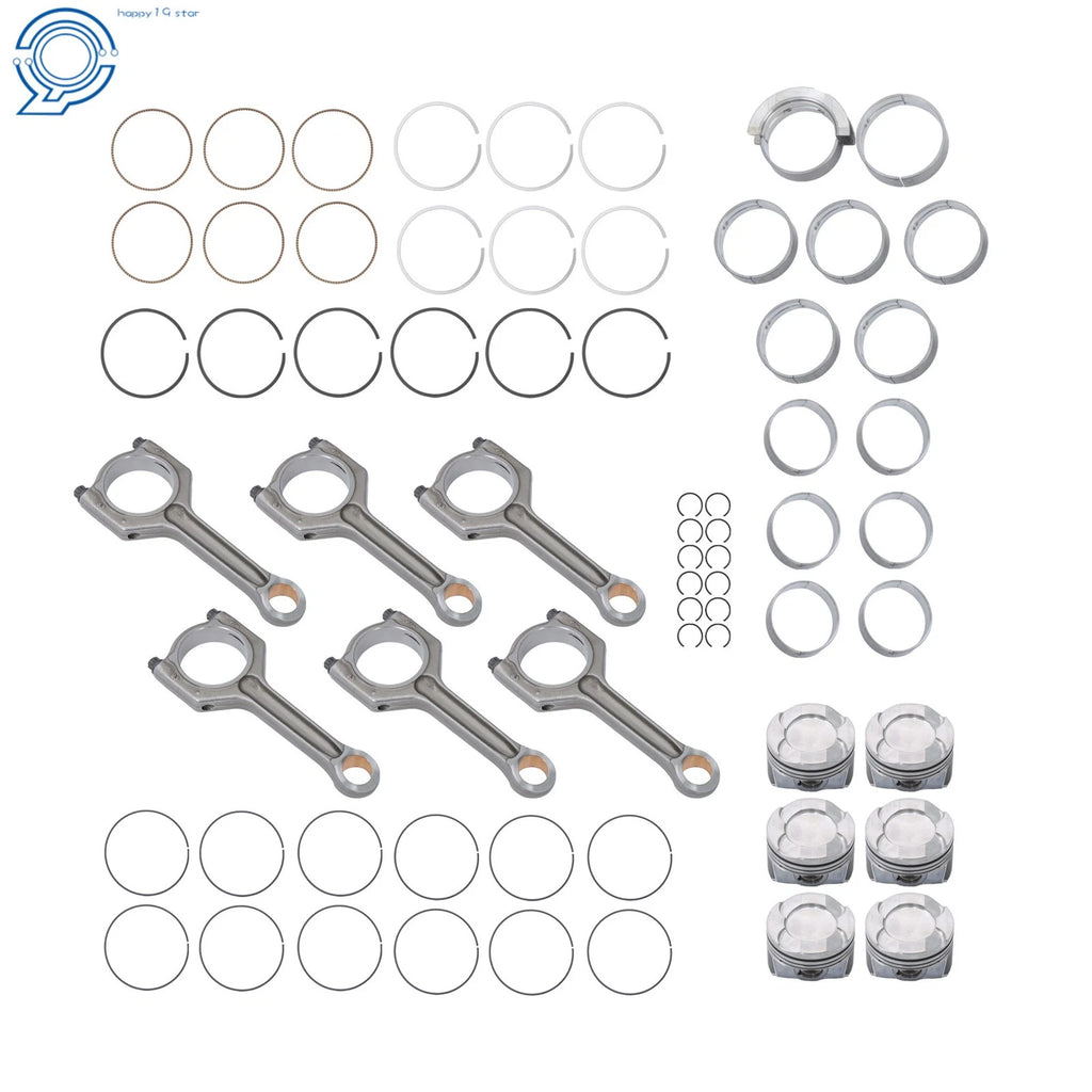 Set of 6 Connecting Rods and Pistons for BMW 3.0L L6 (2011–2017)
