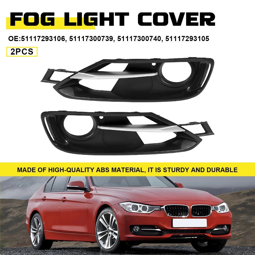 Front Bumper Fog Light Grille with Trim for BMW 3 Series (2012–2015)