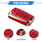 3X Remote Key Fob Case Cover for Volkswagen Golf 7 (2013–2020) TPU Red