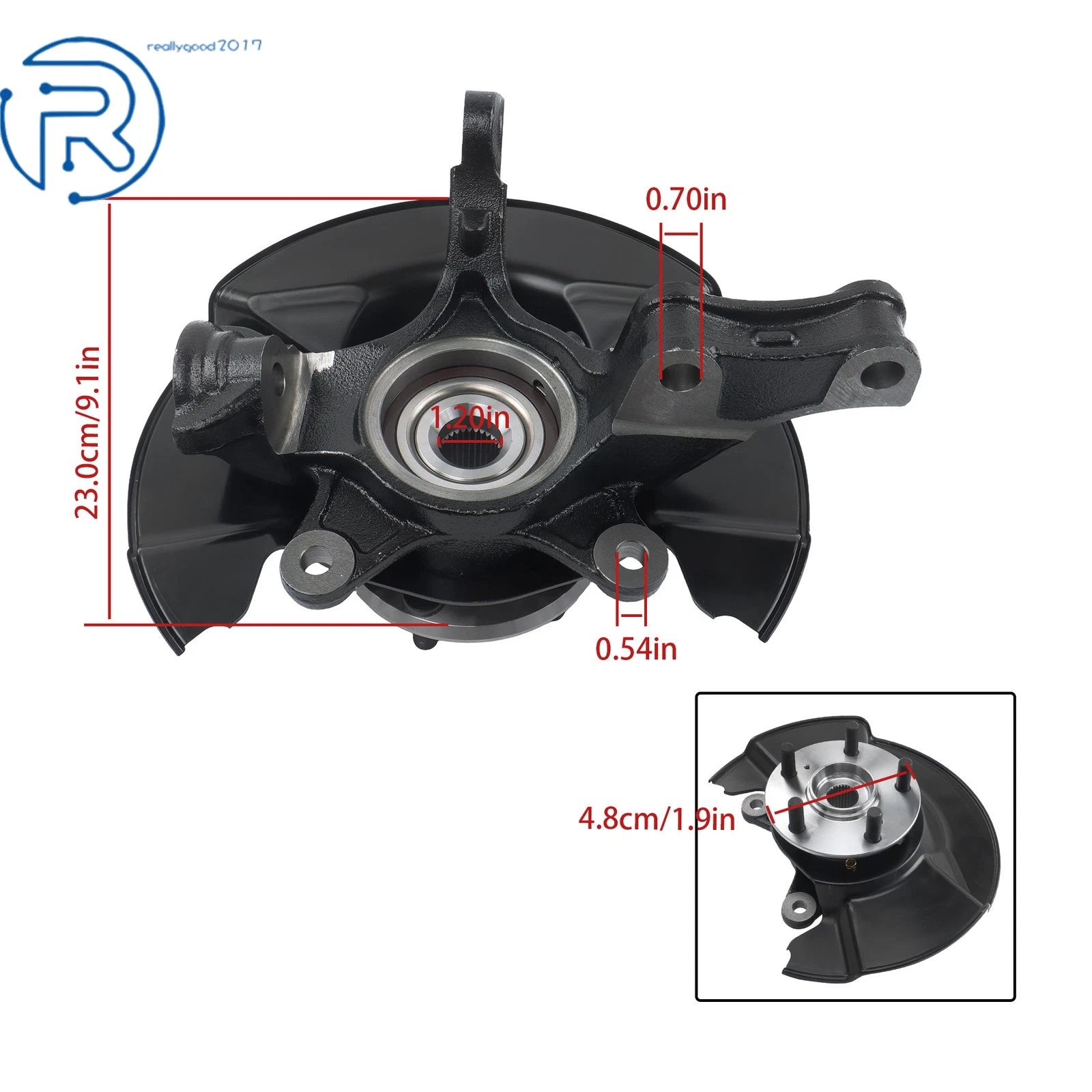 Front Left Steering Knuckle & Hub Bearing Assy for Honda Ridgeline (2006–2014) 686-371