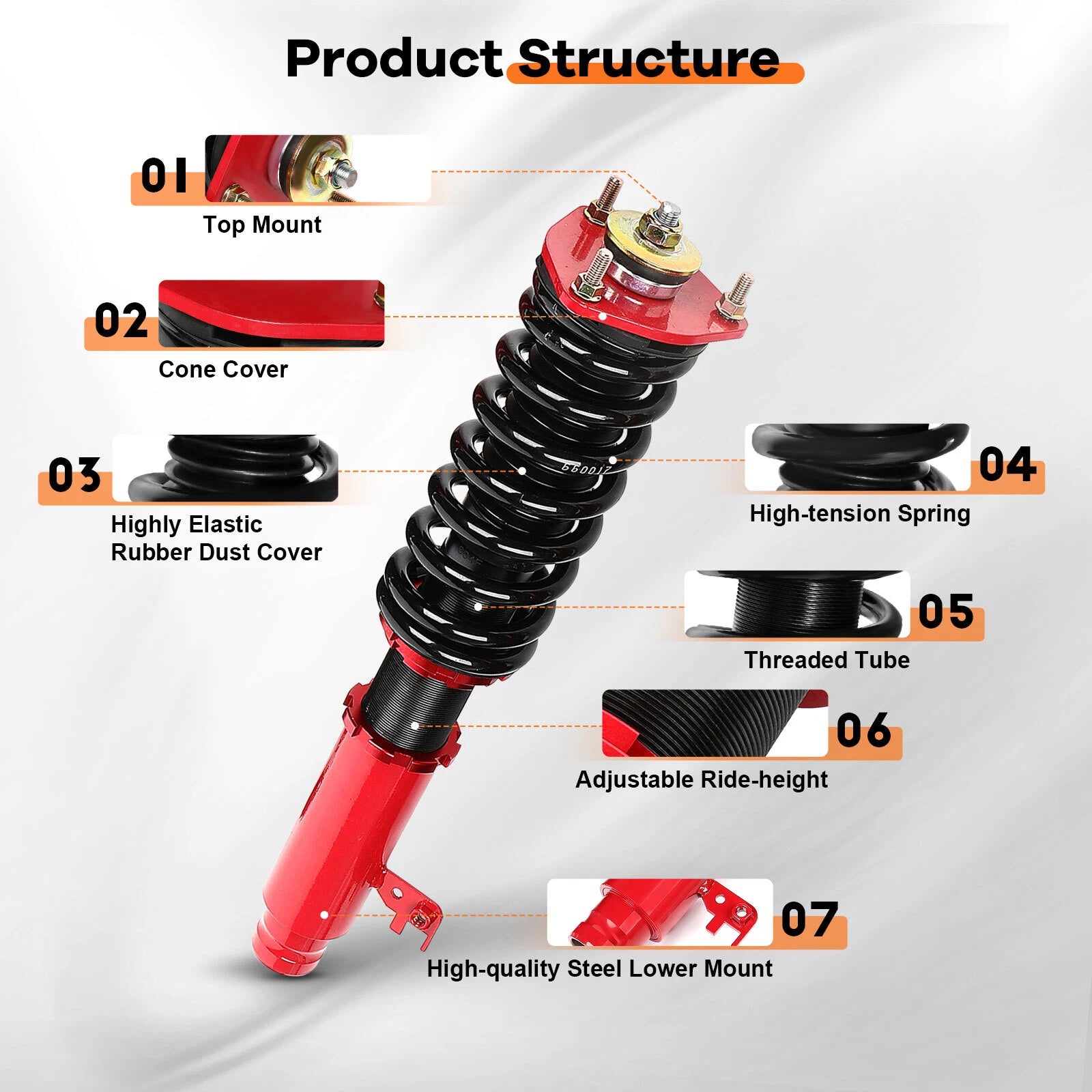 Coilovers for Mazda Mazda6 (2003–2007) Adjustable Height Suspension Kit