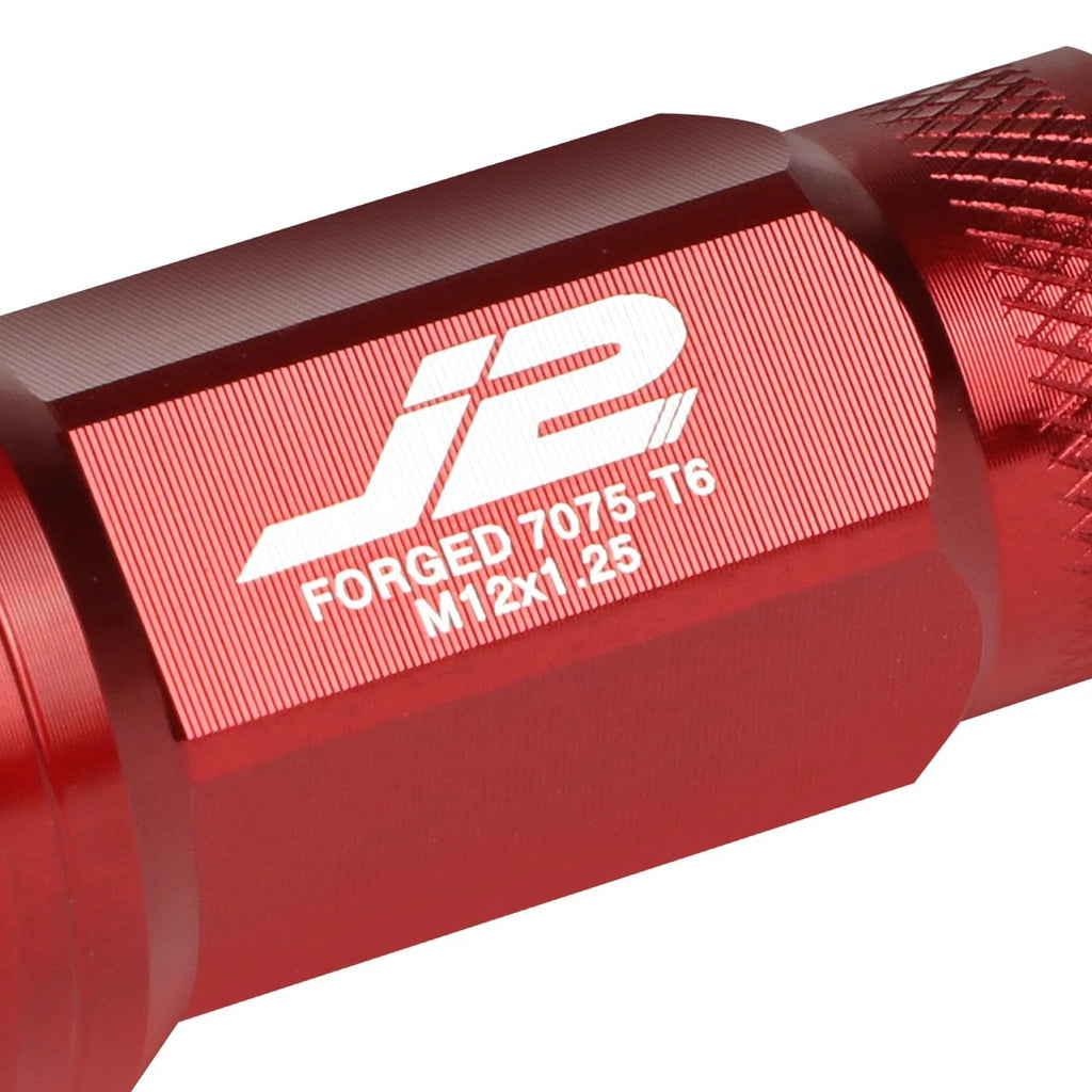 Set of 20 J2 7075 Forged Aluminum M12x1.25 Open-End Lug Nuts for Universal