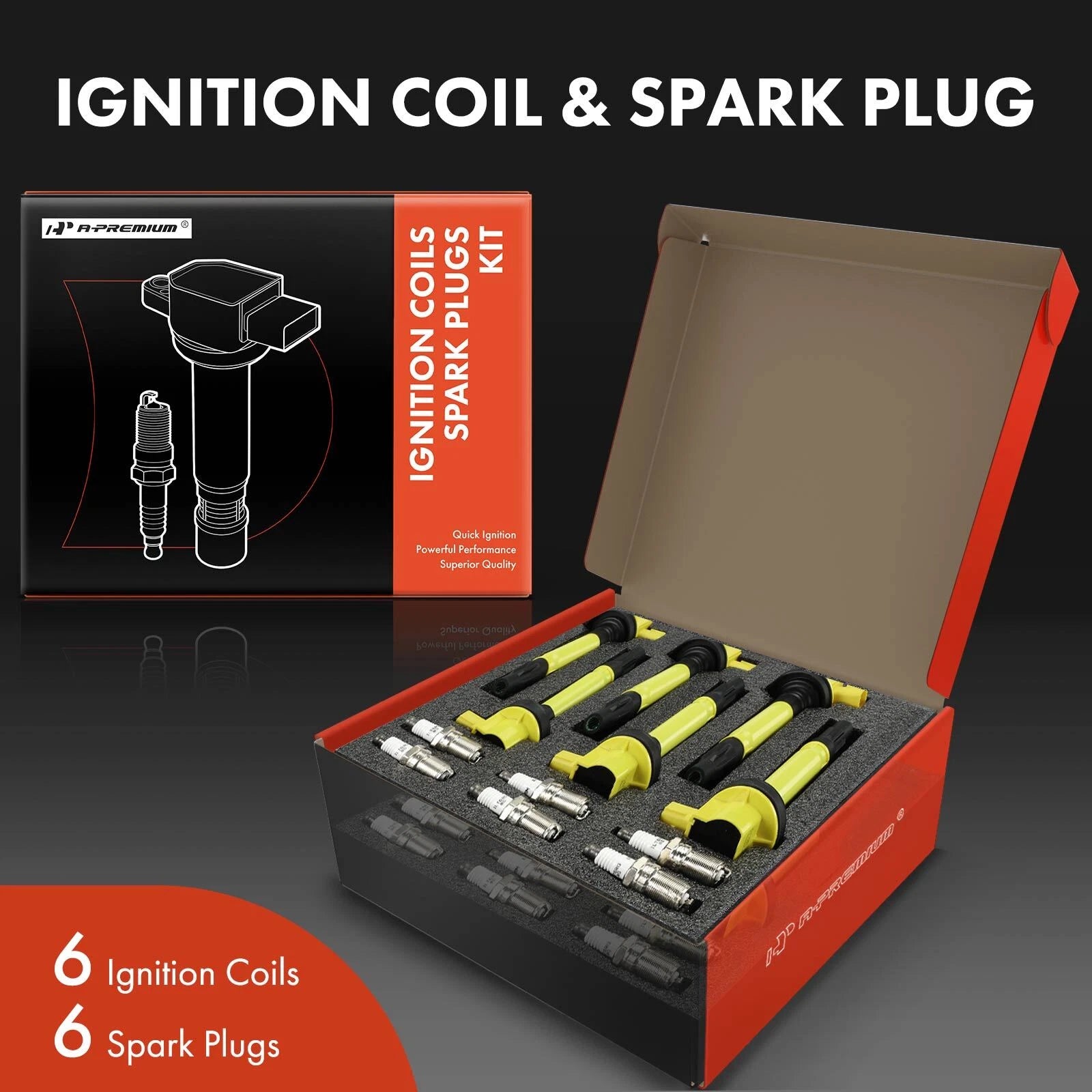 Set of 6 Ignition Coils & 6 Spark Plugs for Ford F150