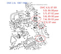 Exhaust & Cooling Lower Hose Pipe for OMC Stern Drive 2.3/4.3/5.0/5.7/5.8/7.4/7.5