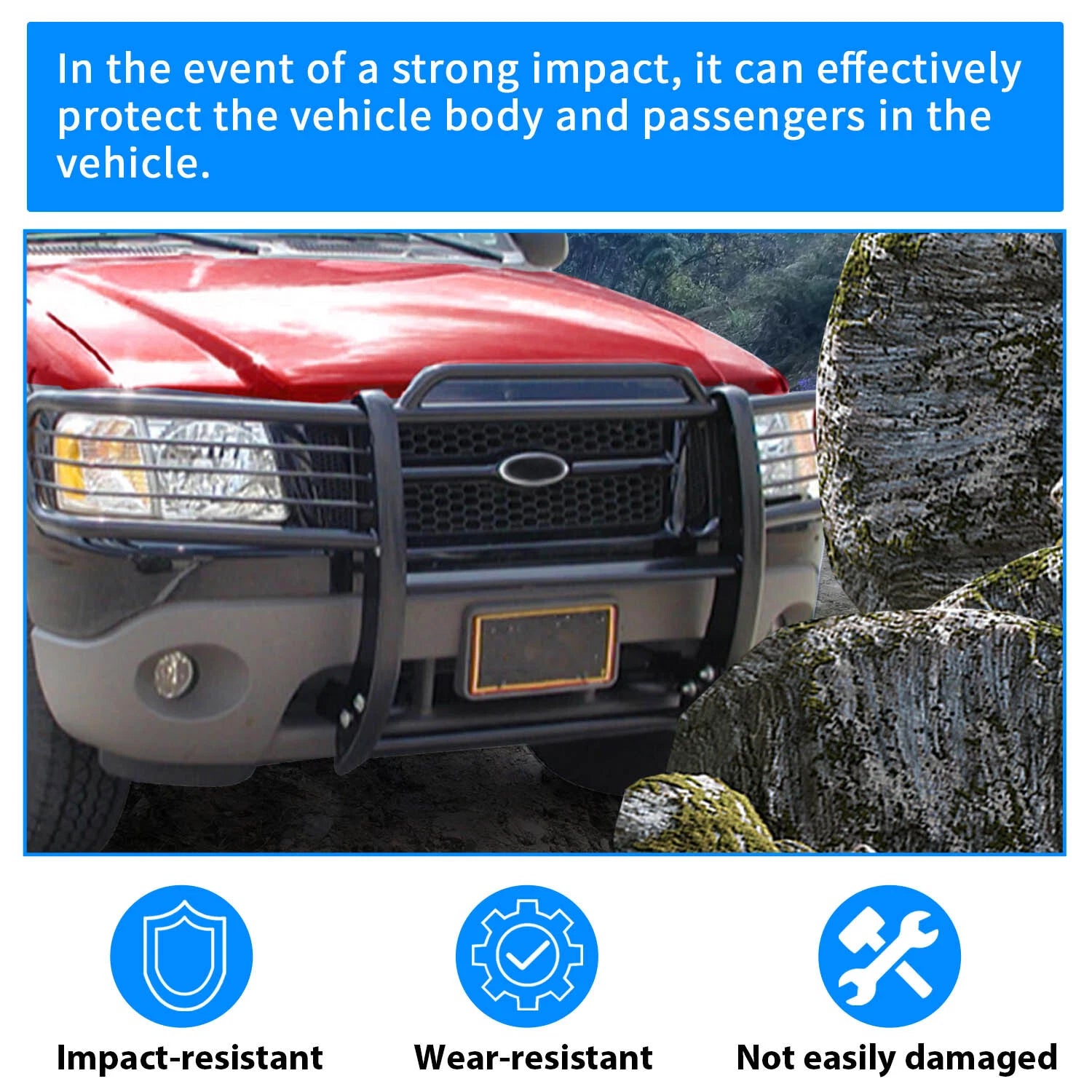 Black Brush Grille Guard for Ford Explorer (2002–2005)