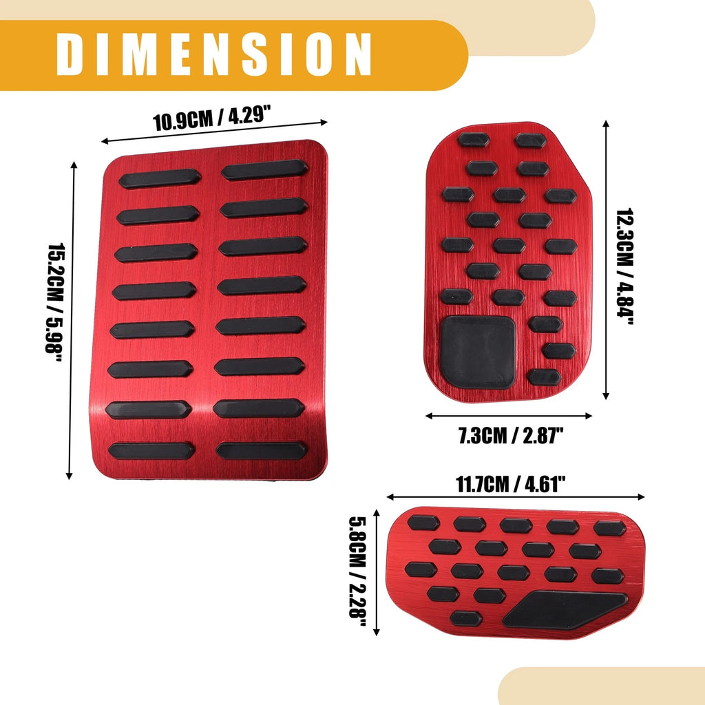 Set of 2 Brake Gas Accelerator Pedal Pads for Ford F-150 (2021–2023) 724117978495