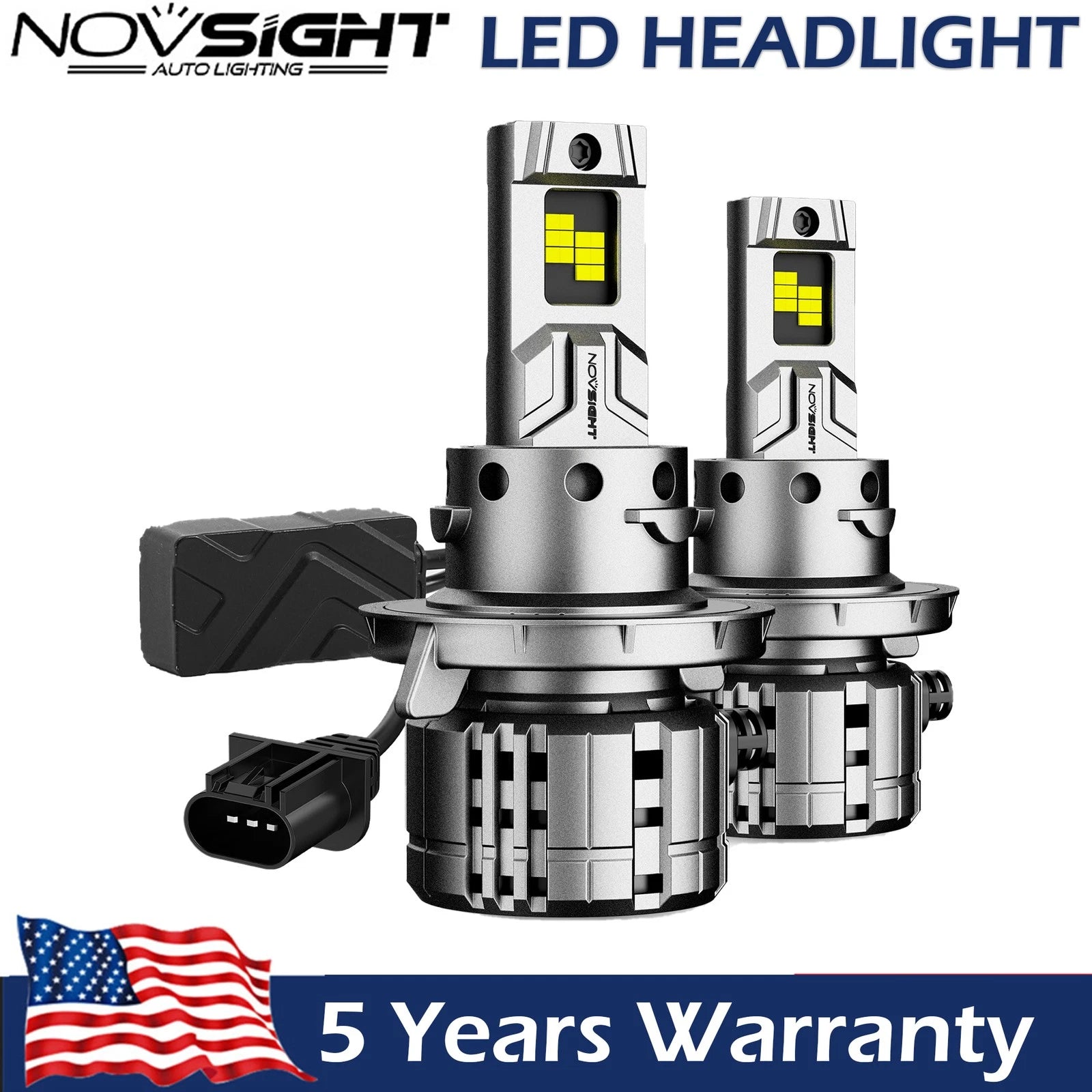 Canbus H13 9008 LED Headlight Bulbs 6500K White Hi/Lo Beam (200W, 40000LM)
