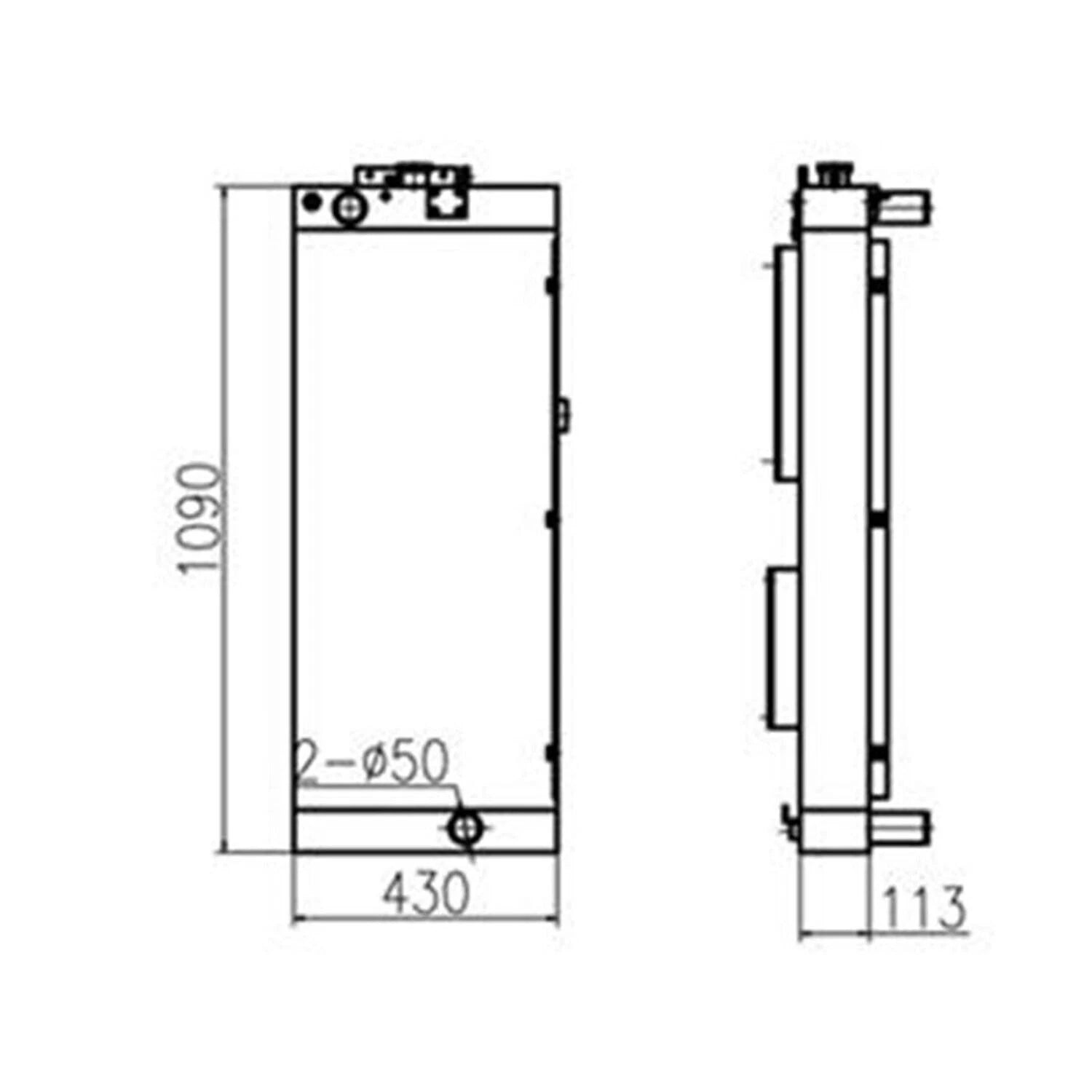 Radiator for Hyundai Excavator R210LC-9 R250LC-9 (11Q6-40630 11Q6-40631)