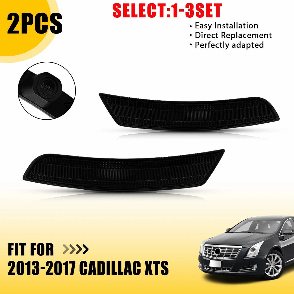 Set of 2 Front Side Marker Light Housings for Cadillac XTS (2013–2017) Smoke Lens