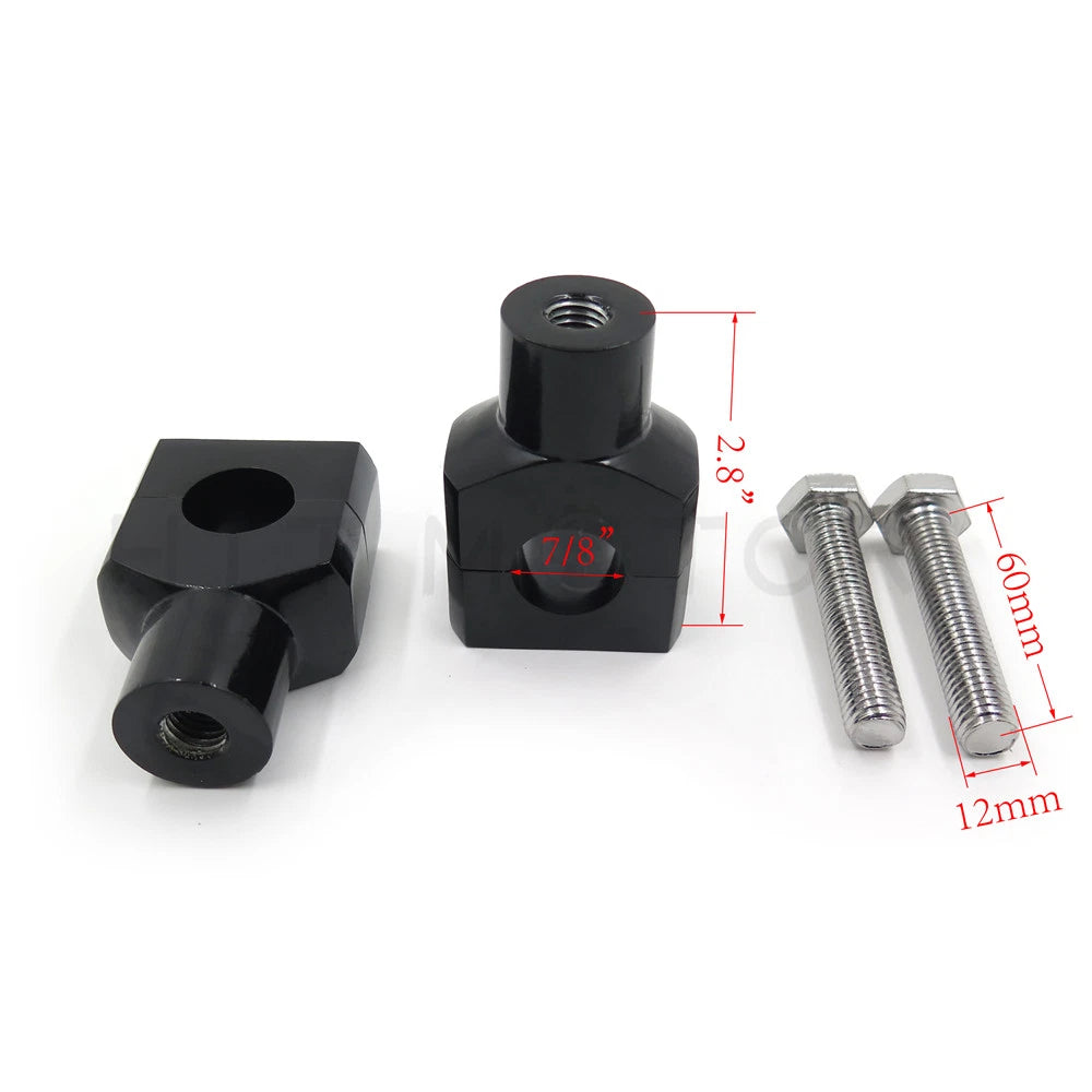 Handlebar Riser Clamp for Motorcycle (Universal, 7/8" 22mm, Black)