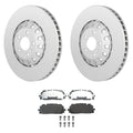 Set of 2 Bosch QuietCast Front Rotors & Hella Low-Met Pads for Audi A6 Q7 (2005–2019)