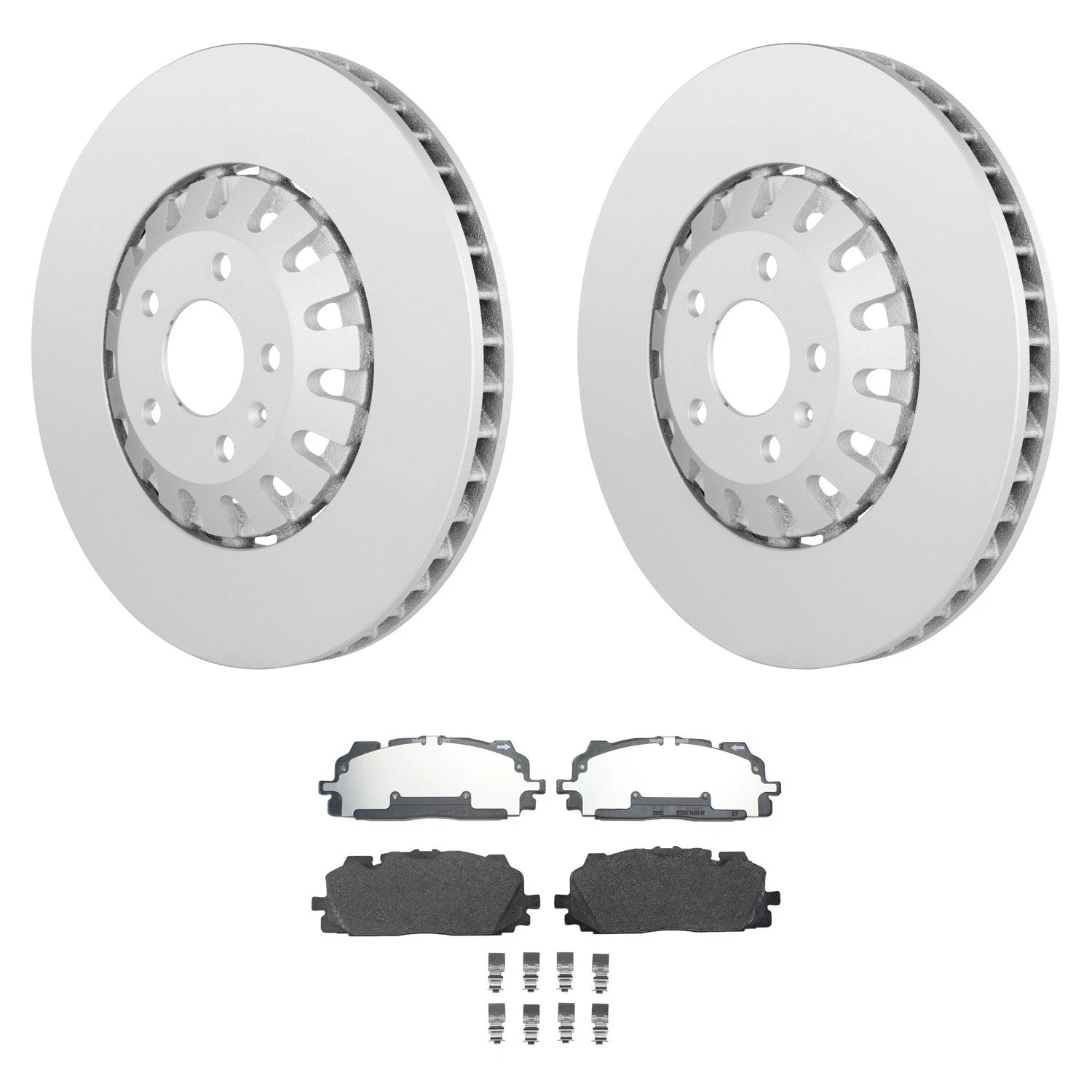 Set of 2 Bosch QuietCast Front Rotors & Hella Low-Met Pads for Audi A6 Q7 (2005–2019)