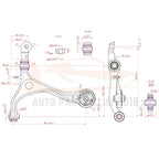 Set of 14 Control Arms, Tie Rods, Sway Bars, Ball Joints for Acura TSX (2004–2014)