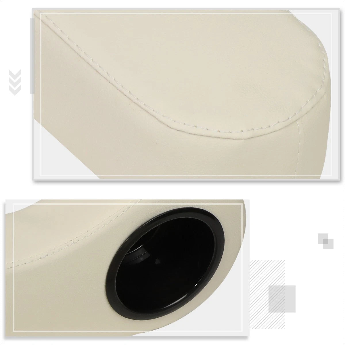 Tan Vinyl Rear Seat Arm Rest with Cup Holder for EZGO/Club Car/Yamaha Golf Carts