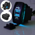 Dual USB Charger with Blue LED Light for Car Boat