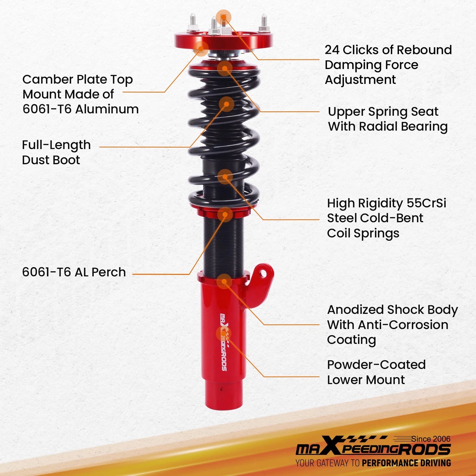 Coilover Shocks Kit for BMW E46 3 Series (1998-2006)