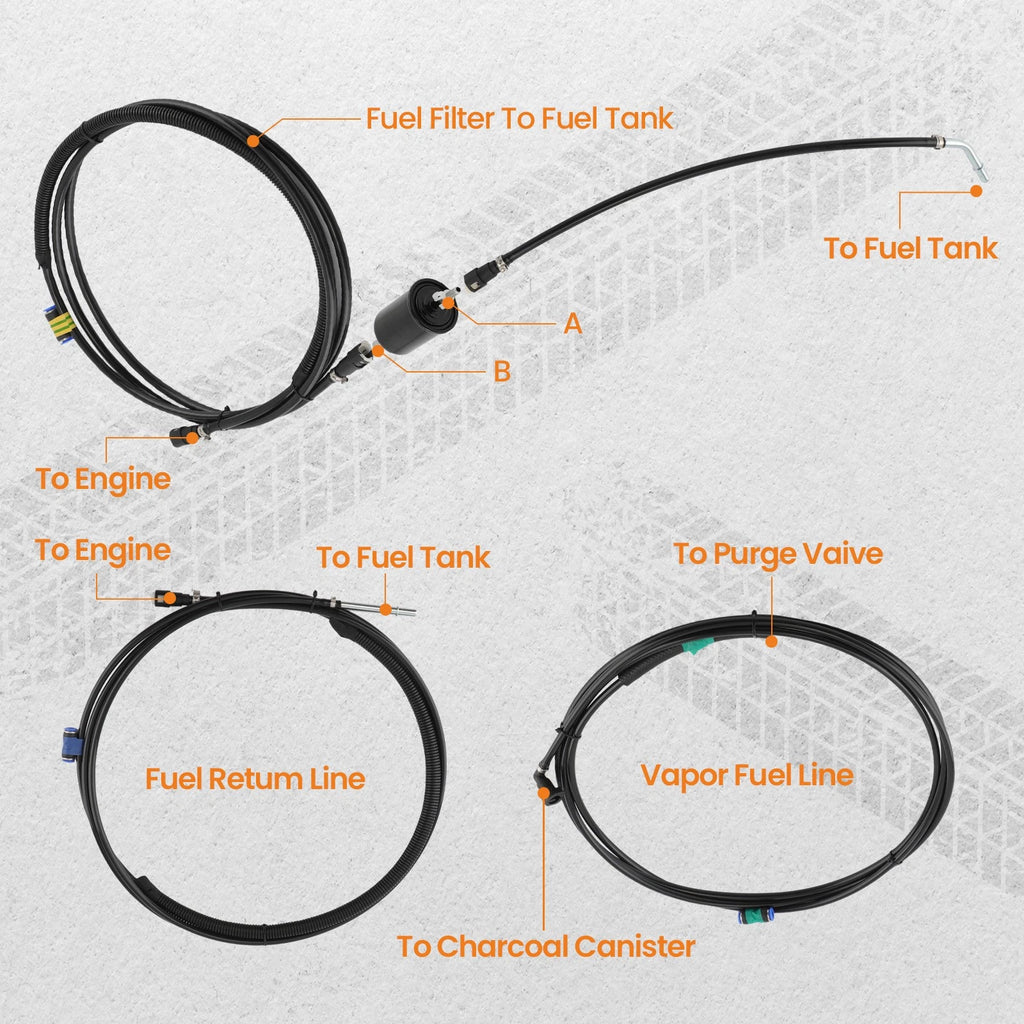 Fuel Lines for GMC Sierra 1500 HD 2500 HD V8 6.0L (2001–2003)