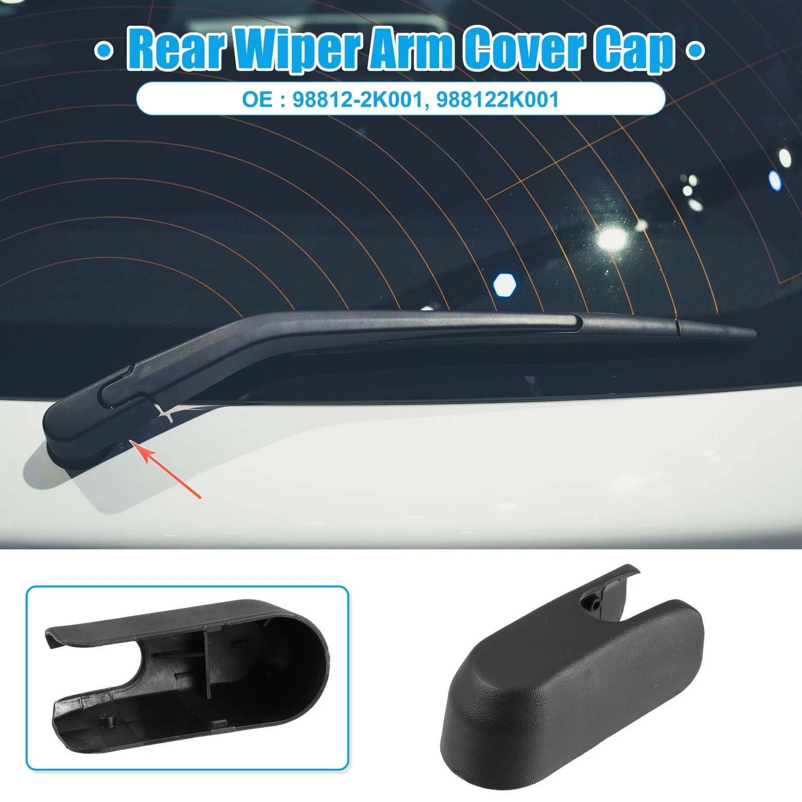 Rear Windshield Wiper Arm Cover Cap 98812-2K001 for Kia Soul (2012–2021)