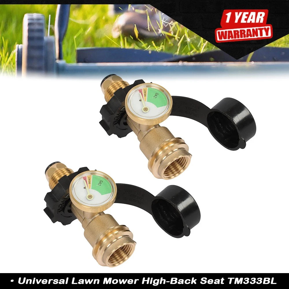 2X Propane Tank Adapter with Gauge for LP Tank Valve to QCC1/Type1