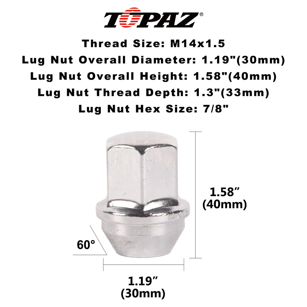 24x Chrome Lug Nuts for Chevy Silverado Tahoe Suburban Colorado (2007–2023)