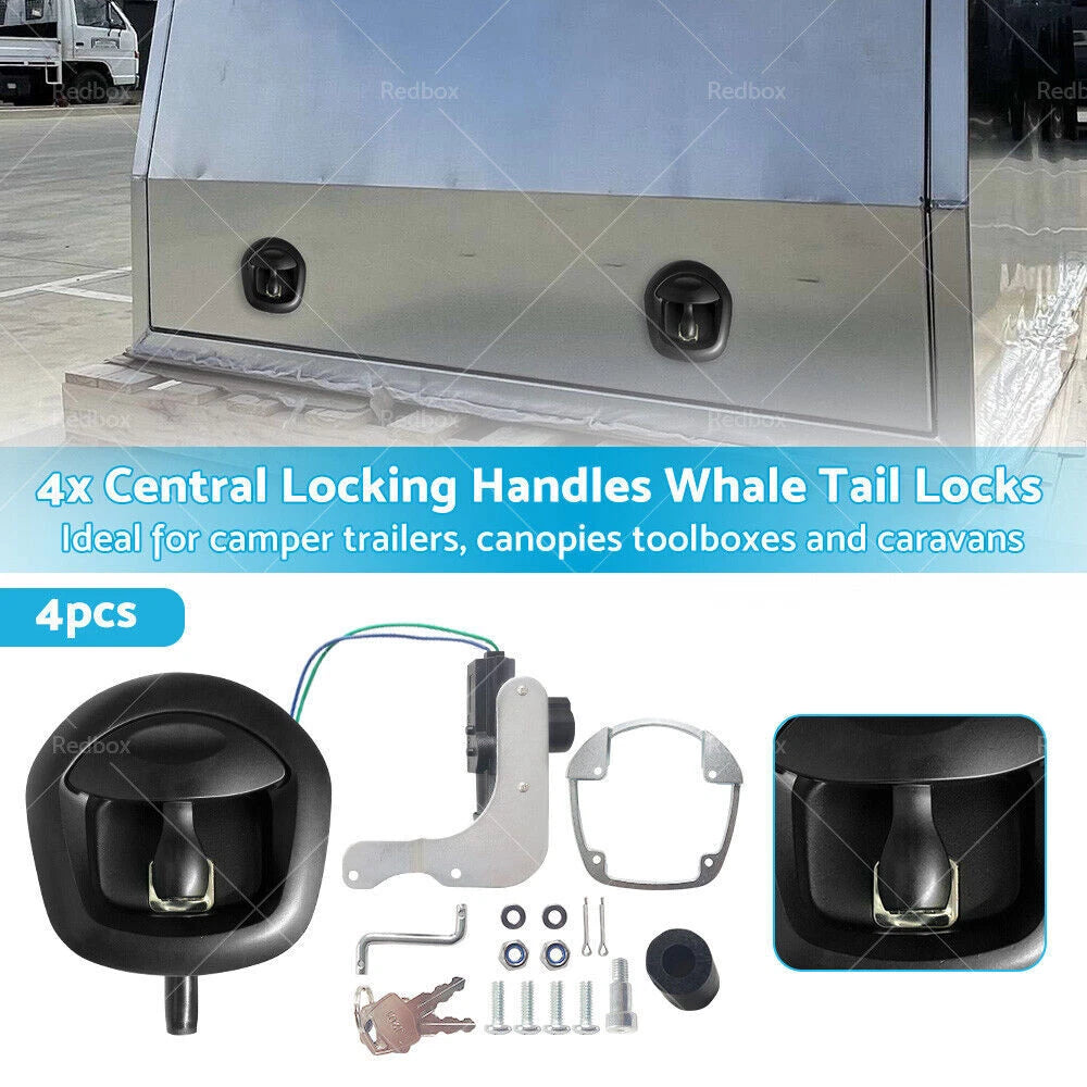 4X Power Operated Whale Tail T Handle Folding Lock for Trailer Canopy (DC 12V)