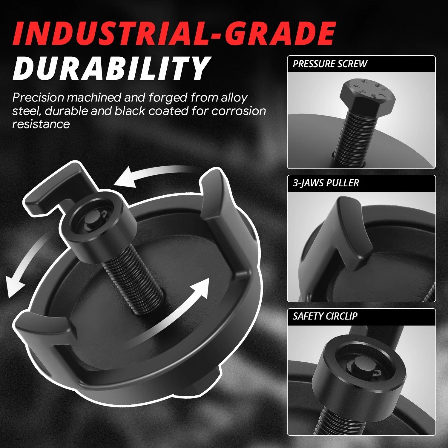 3-Jaw Harmonic Balancer Puller for GM/Chrysler/Jeep/Dodge (Fit All Models)