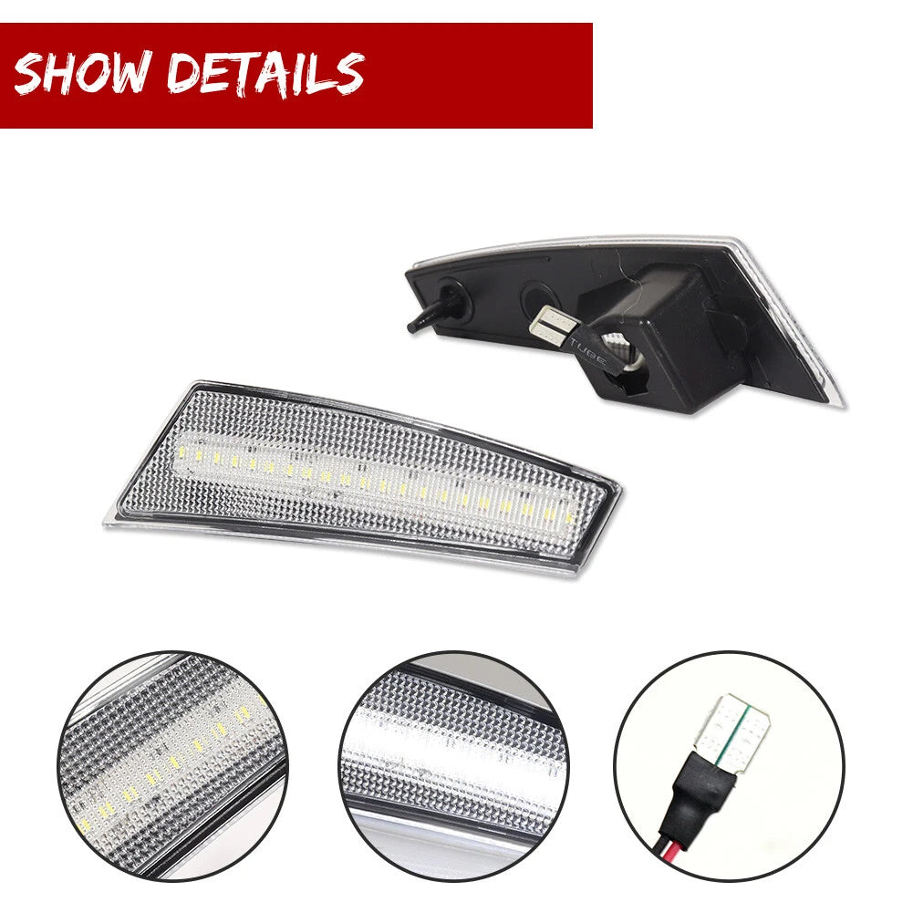 Clear Lens White LED Front Side Marker Lamp for Jeep Liberty (2008–2012)