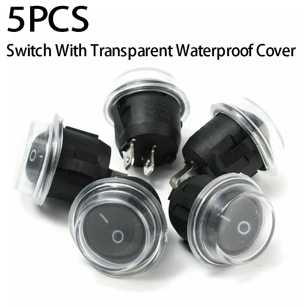 Set of 5 Rocker Toggle Switches 12V SPST for Car Boat
