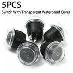 Set of 5 Rocker Toggle Switches 12V SPST for Car Boat