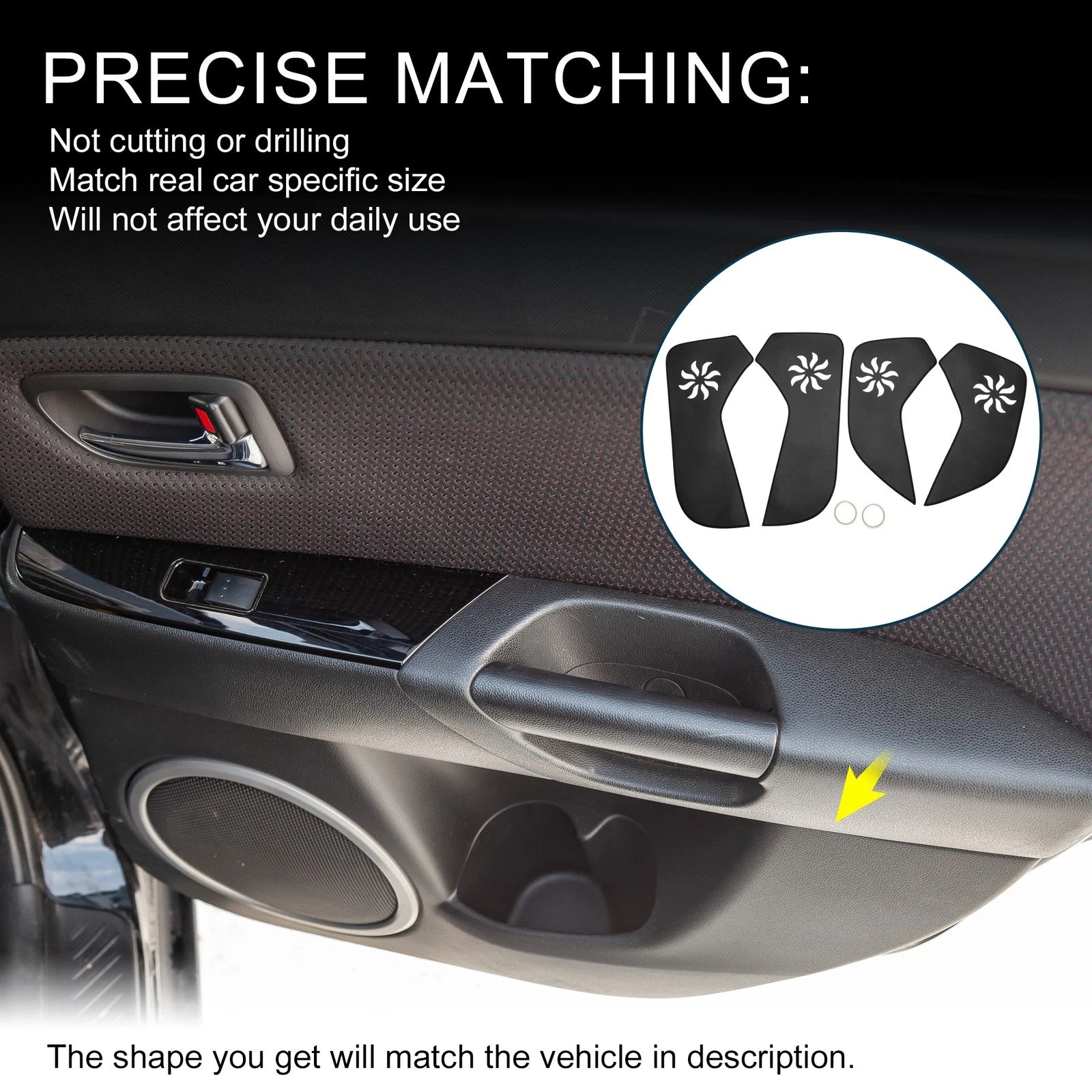 Set of 1 Car Door Leather Anti Kick Pad Sticker for Audi Q7 (2016–2024)