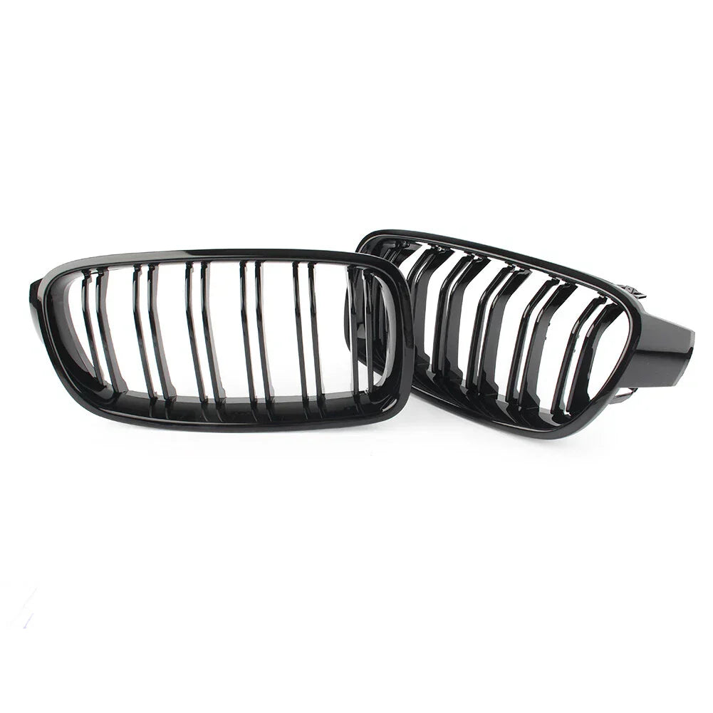 Dual Slat Gloss Black Grills for BMW 3-Series F30 F35 (2012-2016)