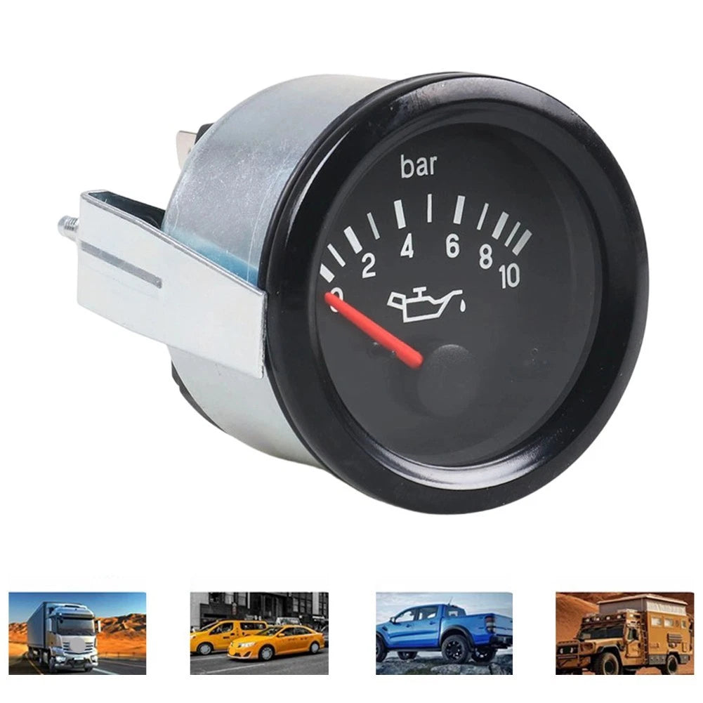 Oil Pressure Gauge 52mm 10 Bar 12V for Cars Boats Generators (2010–2023)
