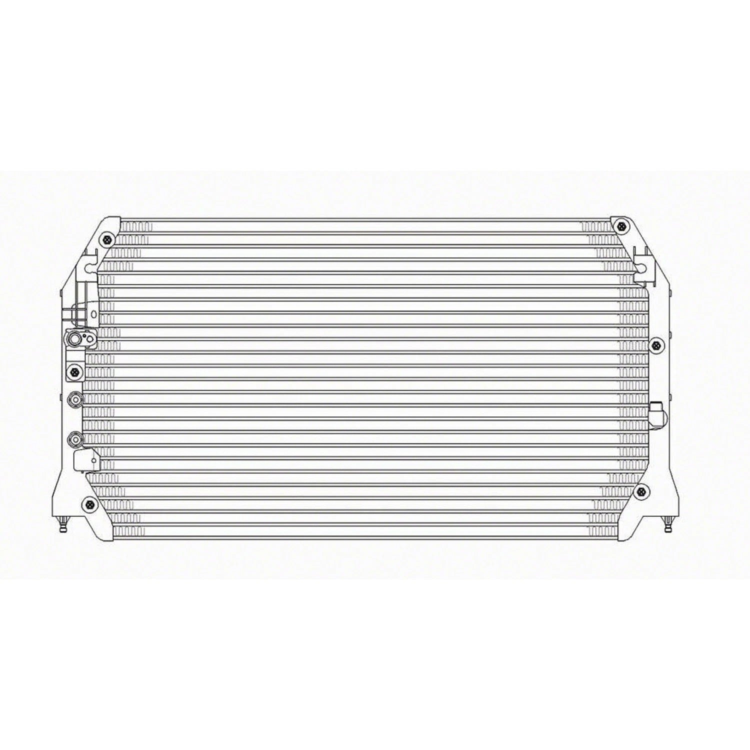 Replacement A/C Condenser w/Block Fittings (See compatibility Chart)