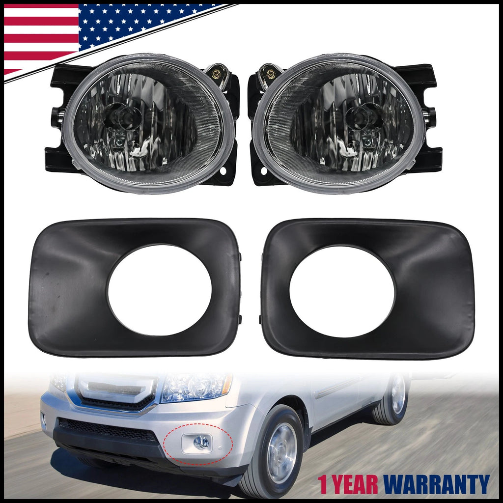 2X Fog Lights w/Fog Lamp Trim for Honda Pilot (2009–2011) 71107-SZA-A00ZZ