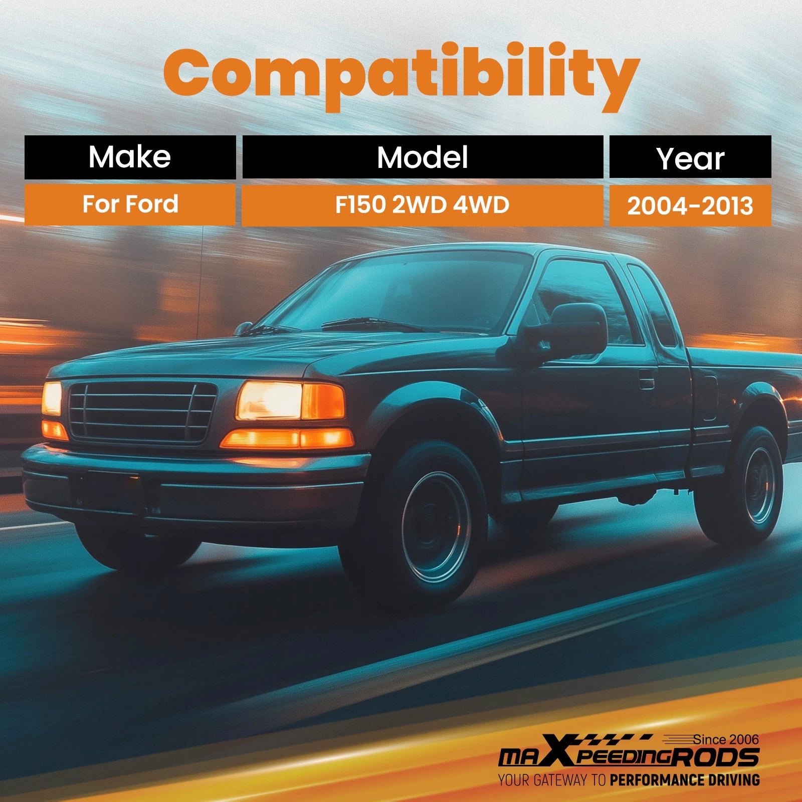 2" Front Lowering Springs for Ford F150 2WD 4WD (2004–2013) Powder Coated